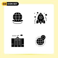 4 Creative Icons for Modern website design and responsive mobile apps 4 Glyph Symbols Signs on White Background 4 Icon Pack vector