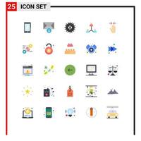 Modern Set of 25 Flat Colors and symbols such as pinch hand studded user network Editable Vector Design Elements