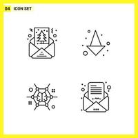 4 Icon Set Simple Line Symbols Outline Sign on White Background for Website Design Mobile Applications and Print Media vector