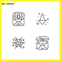 4 Icon Set Simple Line Symbols Outline Sign on White Background for Website Design Mobile Applications and Print Media vector