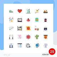 conjunto de 25 iconos modernos de ui símbolos signos para acampar efectivo más dinero elementos de diseño vectorial editables a mano vector