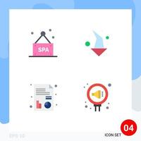 User Interface Pack of 4 Basic Flat Icons of sign chart arrow down pr Editable Vector Design Elements