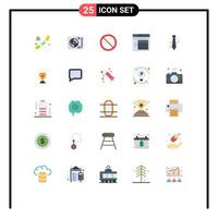 Group of 25 Modern Flat Colors Set for business website party web internet Editable Vector Design Elements