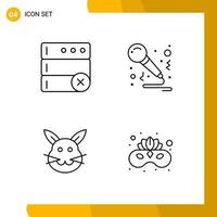 4 Icon Set Line Style Icon Pack Outline Symbols isolated on White Backgound for Responsive Website Designing vector