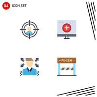 Modern Set of 4 Flat Icons Pictograph of target man care medicine finish Editable Vector Design Elements
