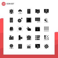 25 Creative Icons Modern Signs and Symbols of setting computing plant gear folder Editable Vector Design Elements