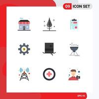9 iconos creativos, signos y símbolos modernos de servicios de sombreros, registran elementos de diseño vectorial editables de rueda de dólar vector