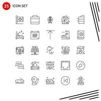 paquete de iconos de vector de stock de 25 signos y símbolos de línea para elementos de diseño de vector editables de idea de caja de solución de paquete de filtro