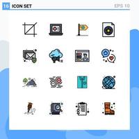 16 Creative Icons Modern Signs and Symbols of email favorite achieve document mark Editable Creative Vector Design Elements