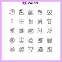 Group of 25 Modern Lines Set for money high school checklist football american ball Editable Vector Design Elements