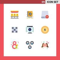 9 Universal Flat Color Signs Symbols of movie sets devices instagram feed Editable Vector Design Elements