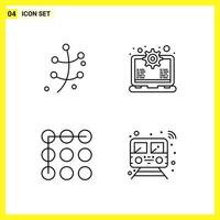 4 Icon Set Simple Line Symbols Outline Sign on White Background for Website Design Mobile Applications and Print Media vector