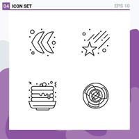 Universal Icon Symbols Group of 4 Modern Filledline Flat Colors of arrow sweet falling pancake business Editable Vector Design Elements