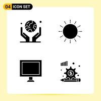 4 Creative Icons for Modern website design and responsive mobile apps 4 Glyph Symbols Signs on White Background 4 Icon Pack vector