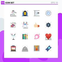 16 Flat Color concept for Websites Mobile and Apps helicopter nature bath power energy Editable Pack of Creative Vector Design Elements