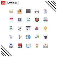 25 Universal Flat Colors Set for Web and Mobile Applications navigation location layout gps science experiment Editable Vector Design Elements