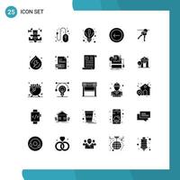 Set of 25 Modern UI Icons Symbols Signs for key interface about basic application Editable Vector Design Elements