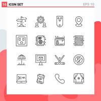 16 Thematic Vector Outlines and Editable Symbols of pin map user location rank Editable Vector Design Elements