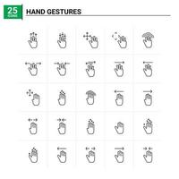 25 iconos de gestos de mano conjunto de antecedentes vectoriales vector