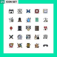 25 User Interface Filled line Flat Color Pack of modern Signs and Symbols of notebook help desk astrology support help Editable Vector Design Elements