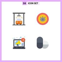 paquete de iconos de vector de stock de 4 signos y símbolos de línea para elementos de diseño de vector editables de píldoras técnicas oculares de marketing de automóviles