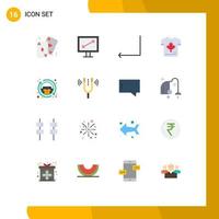 Paquete de 16 colores planos de interfaz de usuario de signos y símbolos modernos de ropa hoja de flecha de arce paquete editable de otoño de elementos de diseño de vectores creativos
