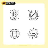 4 Creative Icons for Modern website design and responsive mobile apps 4 Outline Symbols Signs on White Background 4 Icon Pack vector