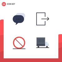 Flat Icon Pack of 4 Universal Symbols of chat remove bubble send delivery Editable Vector Design Elements