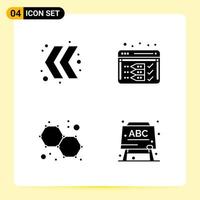 4 Creative Icons for Modern website design and responsive mobile apps 4 Glyph Symbols Signs on White Background 4 Icon Pack vector