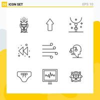 Collection of 9 Universal Line Icons Icon Set for Web and Mobile vector