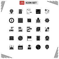 Set of 25 Modern UI Icons Symbols Signs for canada image interaction gallery development Editable Vector Design Elements