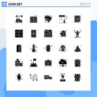 25 iconos creativos signos y símbolos modernos de desarrollo de programación de banderas de libros de gestión elementos de diseño de vectores editables