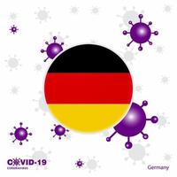 reza por alemania covid19 coronavirus tipografía bandera quédate en casa mantente saludable cuida tu propia salud vector