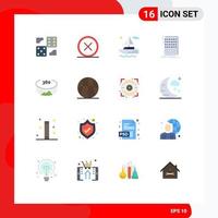 Flat Color Pack of 16 Universal Symbols of studio mix delete control transport Editable Pack of Creative Vector Design Elements