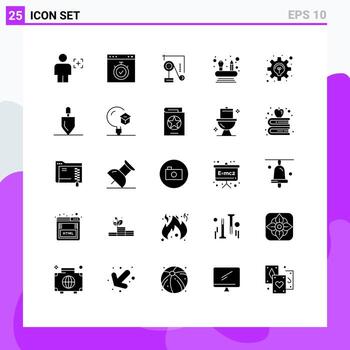 25 Universal Solid Glyphs Set for Web and Mobile Applications business competencies stopwatch abilities education Editable Vector Design Elements