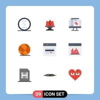 paquete de iconos vectoriales de stock de 9 signos y símbolos de línea para web atm party basket ball sport elementos de diseño vectorial editables vector