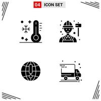 4 Icons Solid Style Grid Based Creative Glyph Symbols for Website Design Simple Solid Icon Signs Isolated on White Background 4 Icon Set vector