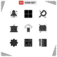 9 Creative Icons Modern Signs and Symbols of knowledge interface bakery user stair Editable Vector Design Elements