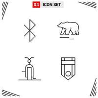 4 Icons Line Style Grid Based Creative Outline Symbols for Website Design Simple Line Icon Signs Isolated on White Background 4 Icon Set vector