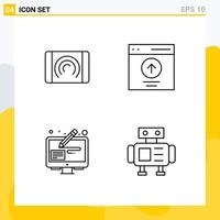 4 Line concept for Websites Mobile and Apps interaction design tools interface message graphic Editable Vector Design Elements