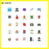 25 Flat Color concept for Websites Mobile and Apps sharing file animal cloud messaging Editable Vector Design Elements