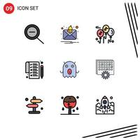 9 Creative Icons Modern Signs and Symbols of schedule management list event alien Editable Vector Design Elements