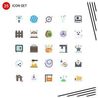 25 Creative Icons Modern Signs and Symbols of design play direction monitor food Editable Vector Design Elements