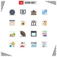 Stock Vector Icon Pack of 16 Line Signs and Symbols for browser conversation space communication spa Editable Pack of Creative Vector Design Elements