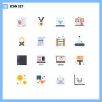 16 Universal Flat Color Signs Symbols of store store reputation shop value Editable Pack of Creative Vector Design Elements