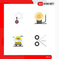 Set of 4 Modern UI Icons Symbols Signs for drop van bell city office Editable Vector Design Elements