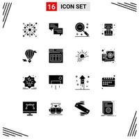 Set of 16 Modern UI Icons Symbols Signs for tool pencil bubble ui out Editable Vector Design Elements