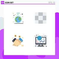 Mobile Interface Flat Icon Set of 4 Pictograms of chemistry sales tube hand ecommerce Editable Vector Design Elements