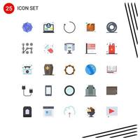 Set of 25 Commercial Flat Colors pack for cd box internet shipping pack Editable Vector Design Elements
