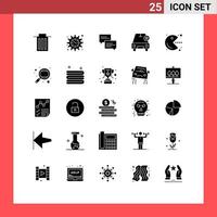 25 Creative Icons Modern Signs and Symbols of fun vehicles chat star car Editable Vector Design Elements